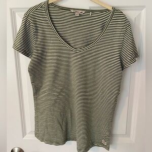 Toad and Co. green stripe Marley II short sleeve tee small